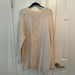 Aritzia Cream Cable Knit Sweater Dress Size L Wilfred